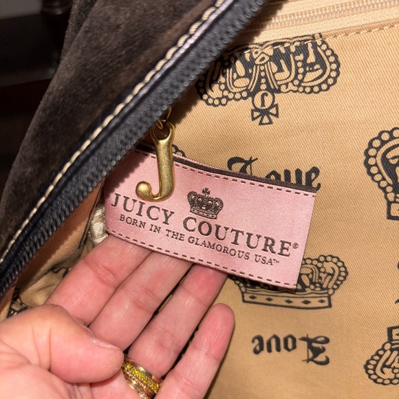 RARE Juicy Couture Velour Black Backpack with Leather Accents main image 12